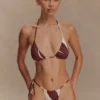 Braguita de bikini Marquise – Estampado Deco Fleur en color chocolate Braguita de bikini Marquise – Estampado Deco Fleur en color chocolate