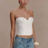 Bustier de Denim con apliques Melany – Blanco Bustier de Denim con apliques Melany – Blanco