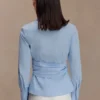 Camisa cruzada de algodón Eugenia – Azul Camisa cruzada de algodón Eugenia – Azul