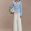 Camisa cruzada de algodón Eugenia – Azul Camisa cruzada de algodón Eugenia – Azul