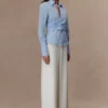 Camisa cruzada de algodón Eugenia – Azul Camisa cruzada de algodón Eugenia – Azul