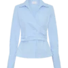 Camisa cruzada de algodón Eugenia – Azul Camisa cruzada de algodón Eugenia – Azul