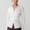 Camisa cruzada de algodón Eugenia – Blanca Camisa cruzada de algodón Eugenia – Blanca