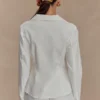 Camisa de algodón con cordones y abalorios Annalee – Blanco Camisa de algodón con cordones y abalorios Annalee – Blanco