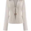 Camisa de algodón con cordones y abalorios Annalee – Blanco Camisa de algodón con cordones y abalorios Annalee – Blanco