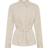 Camisa de algodón con lazo en la espalda Millie – Rayas diplomáticas beige