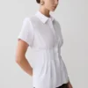 Camisa de lino de manga corta Selma – Blanca Camisa de lino de manga corta Selma – Blanca