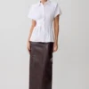 Camisa de lino de manga corta Selma – Blanca Camisa de lino de manga corta Selma – Blanca