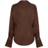 Camisa de manga larga de satén Gia – Chocolate Camisa de manga larga de satén Gia – Chocolate