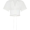 Camisa de pantalones cortos con lazo en la espalda Noelia – Blanca Camisa de pantalones cortos con lazo en la espalda Noelia – Blanca