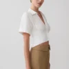 Camisa de pantalones cortos con lazo en la espalda Noelia – Blanca Camisa de pantalones cortos con lazo en la espalda Noelia – Blanca
