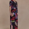 Camisa de pantalones cortos de gasa Rachel – Estampado Multi Fluid Reverie Camisa de pantalones cortos de gasa Rachel – Estampado Multi Fluid Reverie