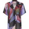 Camisa de pantalones cortos de gasa Rachel – Estampado Multi Fluid Reverie Camisa de pantalones cortos de gasa Rachel – Estampado Multi Fluid Reverie