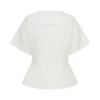 Camisa de pantalones cortos Melody con cuello de encaje – Blanca Camisa de pantalones cortos Melody con cuello de encaje – Blanca
