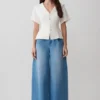 Camisa de pantalones cortos Melody con cuello de encaje – Blanca Camisa de pantalones cortos Melody con cuello de encaje – Blanca
