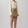 Falda con doble cinturón Marielle – Gris topo Falda con doble cinturón Marielle – Gris topo
