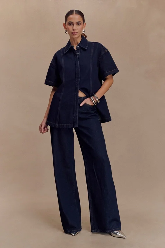 Camisa Denim oversize Maya – Azul índigo Camisa Denim oversize Maya – Azul índigo