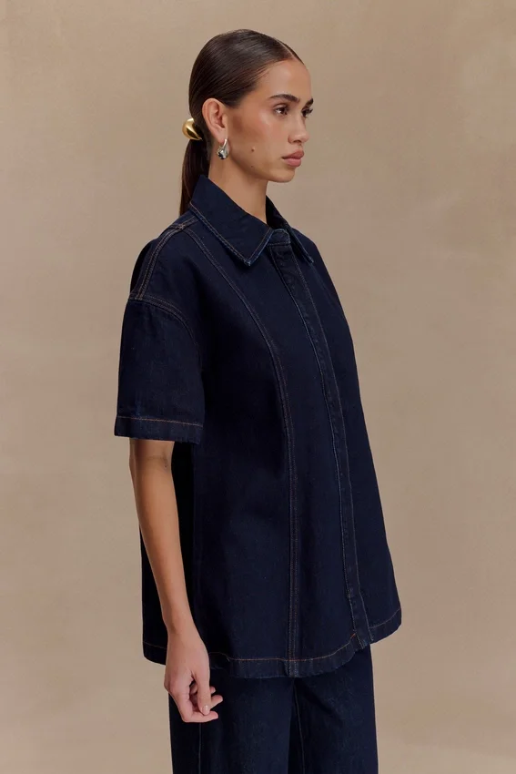 Camisa Denim oversize Maya – Azul índigo Camisa Denim oversize Maya – Azul índigo