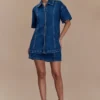 Camisa Denim oversize Maya – Azul oscuro Camisa Denim oversize Maya – Azul oscuro