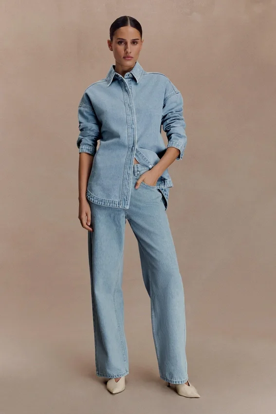 Camisa oversize de Denim Lioda – Azul 80’s Camisa oversize de Denim Lioda – Azul 80’s