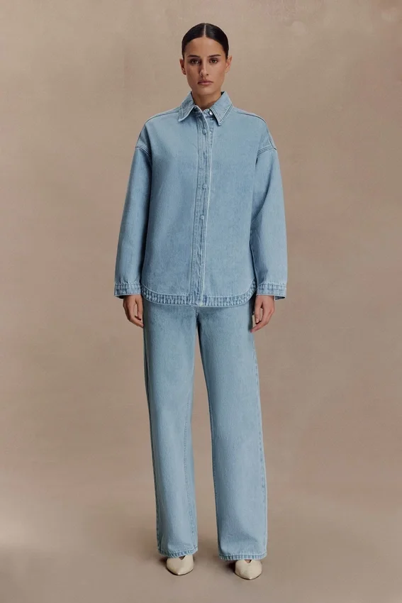 Camisa oversize de Denim Lioda – Azul 80’s Camisa oversize de Denim Lioda – Azul 80’s