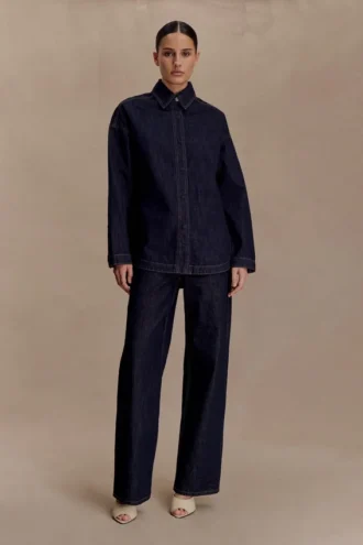Camisa oversize de Denim Lioda – Azul índigo lavado
