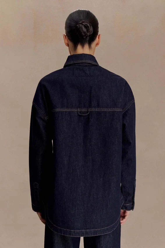 Camisa oversize de Denim Lioda – Azul índigo lavado Camisa oversize de Denim Lioda – Azul índigo lavado