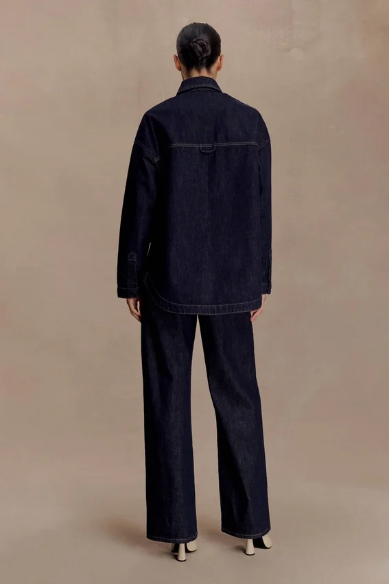 Camisa oversize de Denim Lioda – Azul índigo lavado Camisa oversize de Denim Lioda – Azul índigo lavado