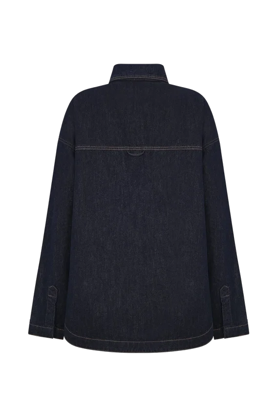 Camisa oversize de Denim Lioda – Azul índigo lavado Camisa oversize de Denim Lioda – Azul índigo lavado