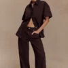 Camisa oversize de Denim Maya – Chocolate Camisa oversize de Denim Maya – Chocolate