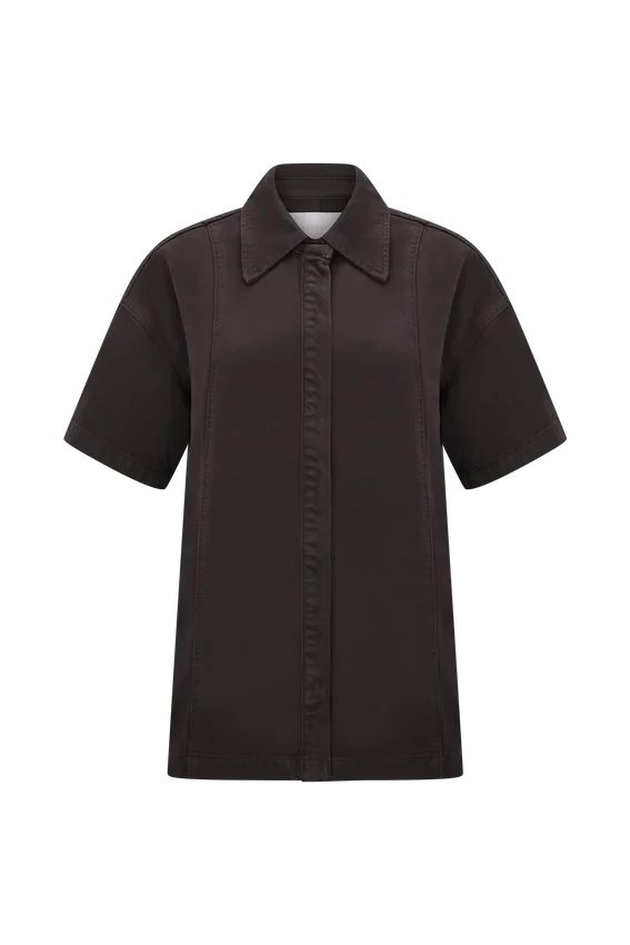 Camisa oversize de Denim Maya – Chocolate Camisa oversize de Denim Maya – Chocolate