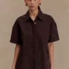 Camisa oversize de Denim Maya – Chocolate Camisa oversize de Denim Maya – Chocolate