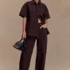 Camisa oversize de Denim Maya – Chocolate Camisa oversize de Denim Maya – Chocolate
