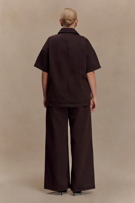 Camisa oversize de Denim Maya – Chocolate Camisa oversize de Denim Maya – Chocolate