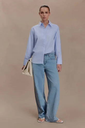 Camisa oversize Hansen – Rayas azules