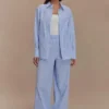 Pantalones de pierna ancha Hansen – Rayas diplomáticas azules