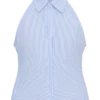 Camisa sin mangas con cuello halter Allison – Rayas azules Camisa sin mangas con cuello halter Allison – Rayas azules