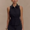 Camisa sin mangas con cuello halter Selene – Negro Camisa sin mangas con cuello halter Selene – Negro