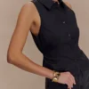 Camisa sin mangas con cuello halter Selene – Negro Camisa sin mangas con cuello halter Selene – Negro