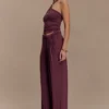 Camiseta sin mangas Ramona de modal con detalles metálicos – Caoba Camiseta sin mangas Ramona de modal con detalles metálicos – Caoba