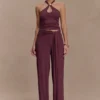Camiseta sin mangas Ramona de modal con detalles metálicos – Caoba Camiseta sin mangas Ramona de modal con detalles metálicos – Caoba