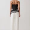 Camisola de satén y encaje Miriam – Negro Camisola de satén y encaje Miriam – Negro