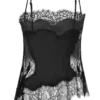 Camisola de satén y encaje Miriam – Negro Camisola de satén y encaje Miriam – Negro
