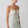 Camisola de satén y encaje Nina – Salvia Camisola de satén y encaje Nina – Salvia