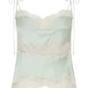 Camisola de satén y encaje Nina – Salvia Camisola de satén y encaje Nina – Salvia