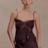 Camisola Nina de satén y encaje – Chocolate Camisola Nina de satén y encaje – Chocolate