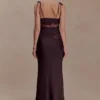 Camisola Nina de satén y encaje – Chocolate Camisola Nina de satén y encaje – Chocolate