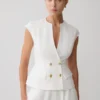 Chaleco de lino con botones Oriana – Blanco Chaleco de lino con botones Oriana – Blanco