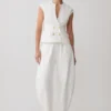 Chaleco de lino con botones Oriana – Blanco Chaleco de lino con botones Oriana – Blanco