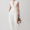 Chaleco de lino con botones Oriana – Blanco Chaleco de lino con botones Oriana – Blanco